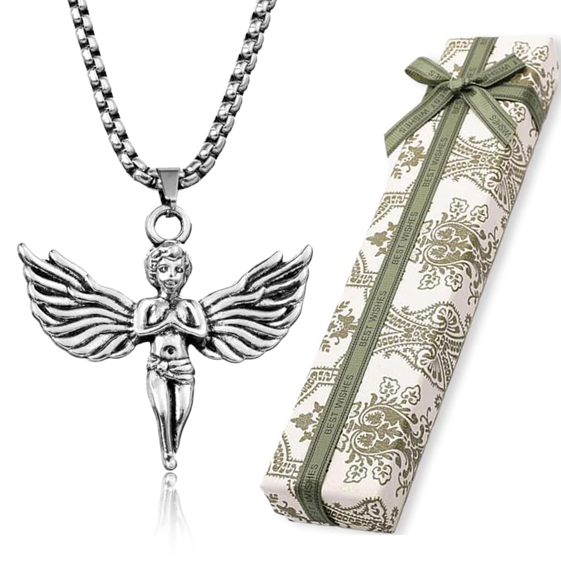 AOBOCO Orecchini Angelo Custode Per Bambine E Ragazze - Argento 925 Con Cristalli Viola, Gioiello Per Battesimo E Prima Comunione, Regalo In Confezione - 3