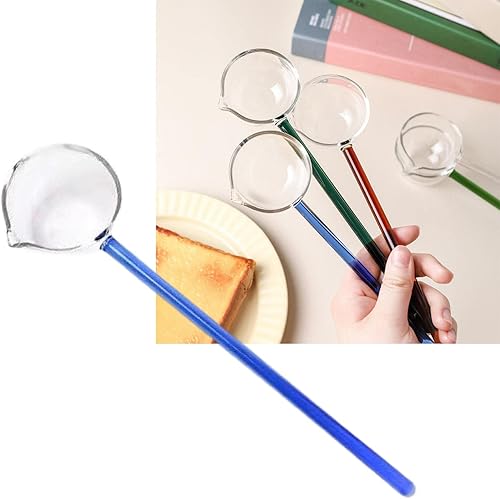 Miniatura 7 de Cucharón de sopa de vidrio de borosilicato con alto contenido de borosilicato, utensilios de cocina resistentes al calor, cucharón de cocina para