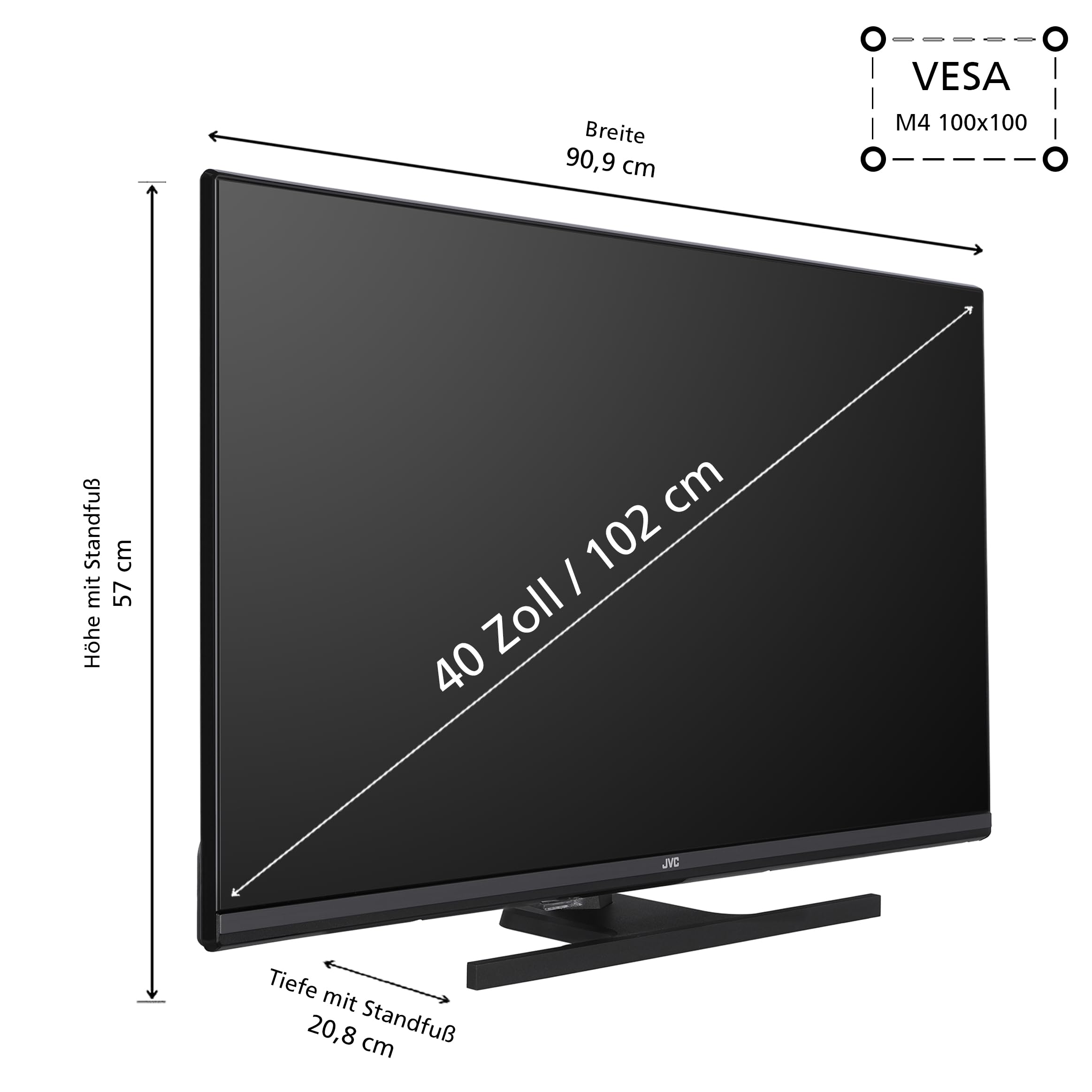 JVC QLED LT-40VQF545A 40" telewizor Full HD Android Smart TV (HDR, potrójny tuer, Bluetooth)