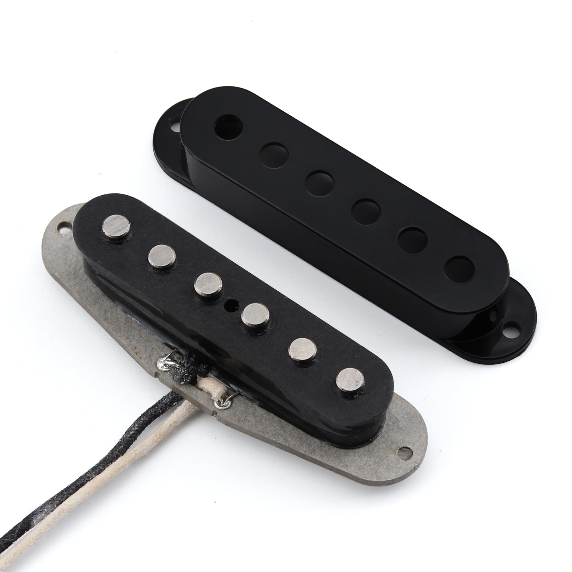 FLEOR Vintage Alnico 5 Micro central à bobine simple pour guitare électrique ST Noir
