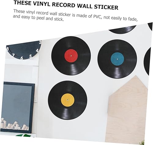 Miniatura 9 de 16 calcomanías de pared de disco de vinilo retro para dormitorio, decoración de sala de estar, calcomanías de pared para discoteca retro fiestas