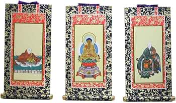 御本尊 楽天市場】【掛け軸】 高級掛軸 本尊、脇掛 掛軸 【浄土真宗