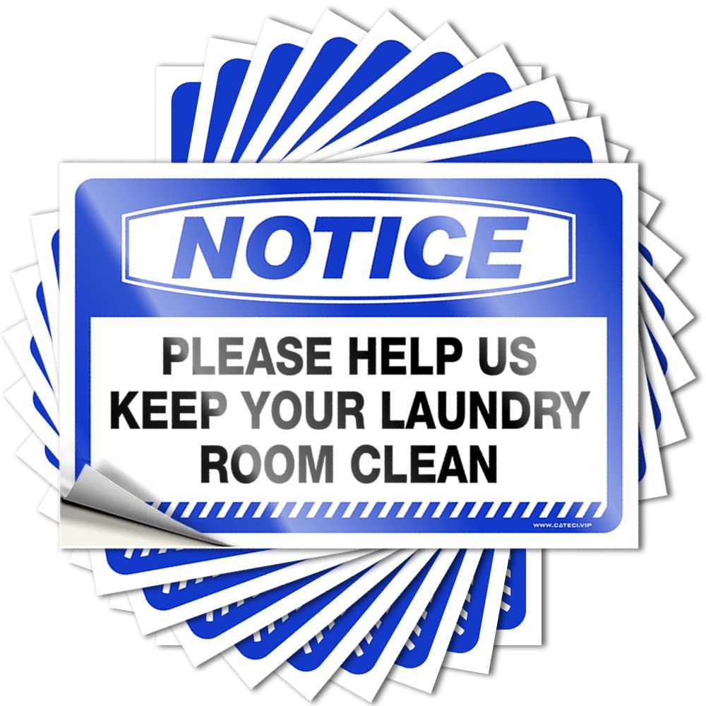 Decal Friends Waterproof Vinyl Sticker | Notice Please Help Us Keep Your Laundry Room Clean Winter Bumper for Taupe DIY Projects(6X9CM)