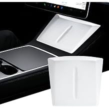 Tesla Wireless Charging Pad Silicone Protective Pad Accessories, Tesla Wireless Charging pad Accessories for 2025-2026 Tesla Model Y Juniper Premium/Performance - White
