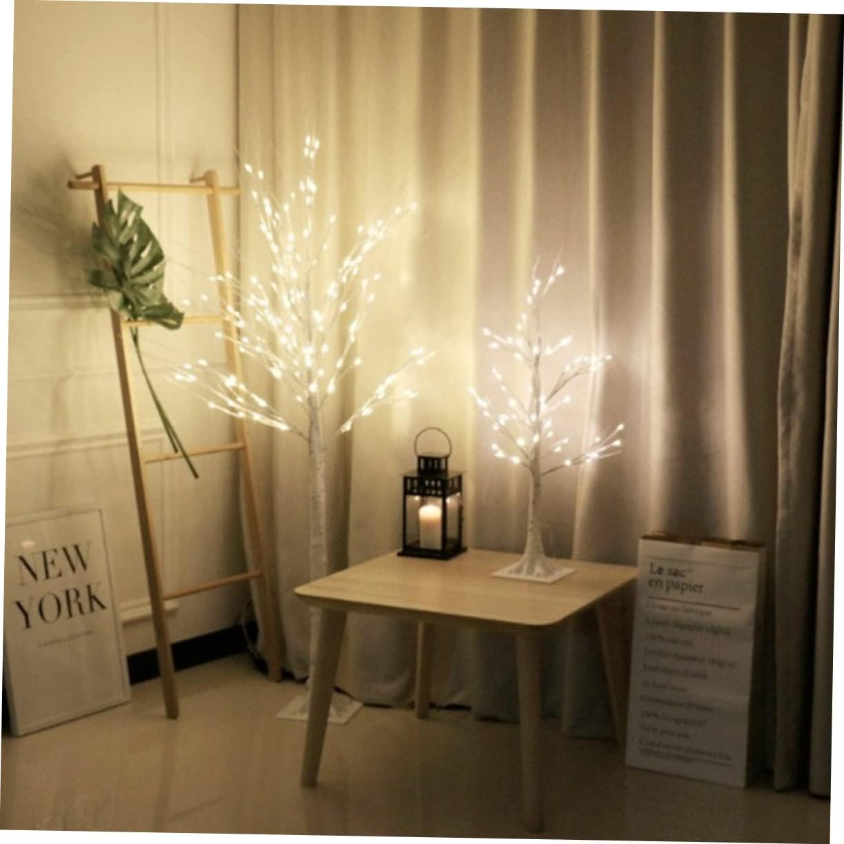 Tofficu 2pcs Night Lamp USB Powered Table Decor with Led Lights Chic Simulation Tree Light for Home Party Background Decoration Height