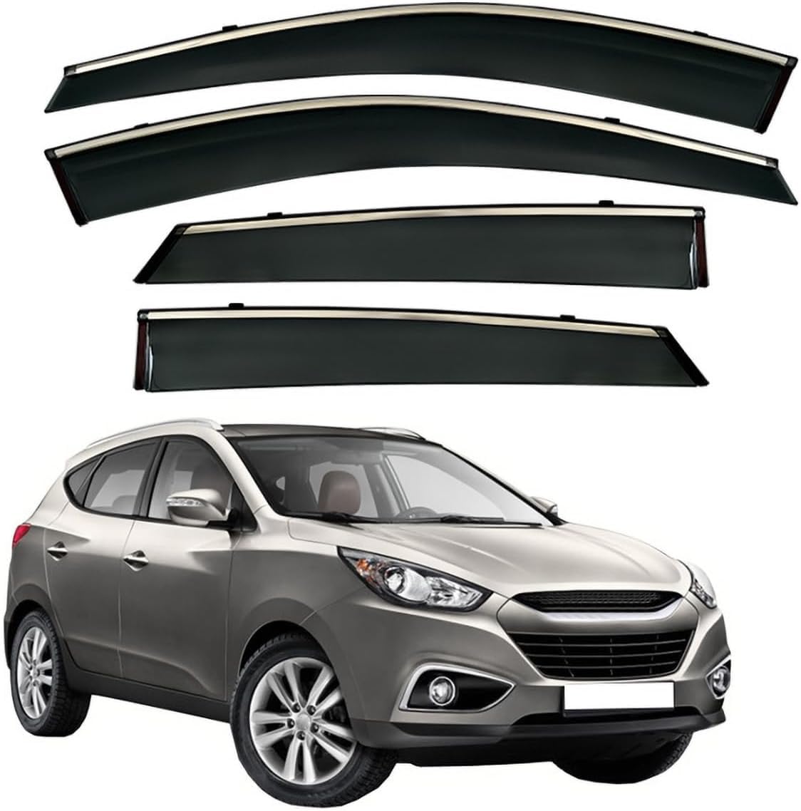 Panxuc Normal Car Wind Deflectors For Hyundai Tucson Ix35 Lm 2010-2014, Side Window Wind Rain Deflector Window Visor Sun Rain Guard Smoke Guards