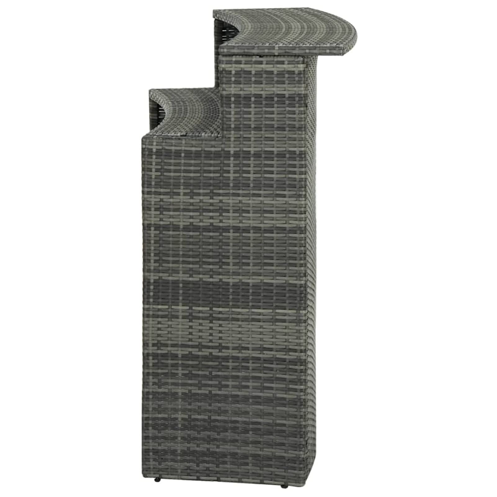 Tidyard Meuble de Bar de Jardin,Tables Basses de Jardin,Salon de Jardin Pas Cher,Table de Jardin Exterieur avec Chaise, Gris 120x55x110 cm Résine tressée