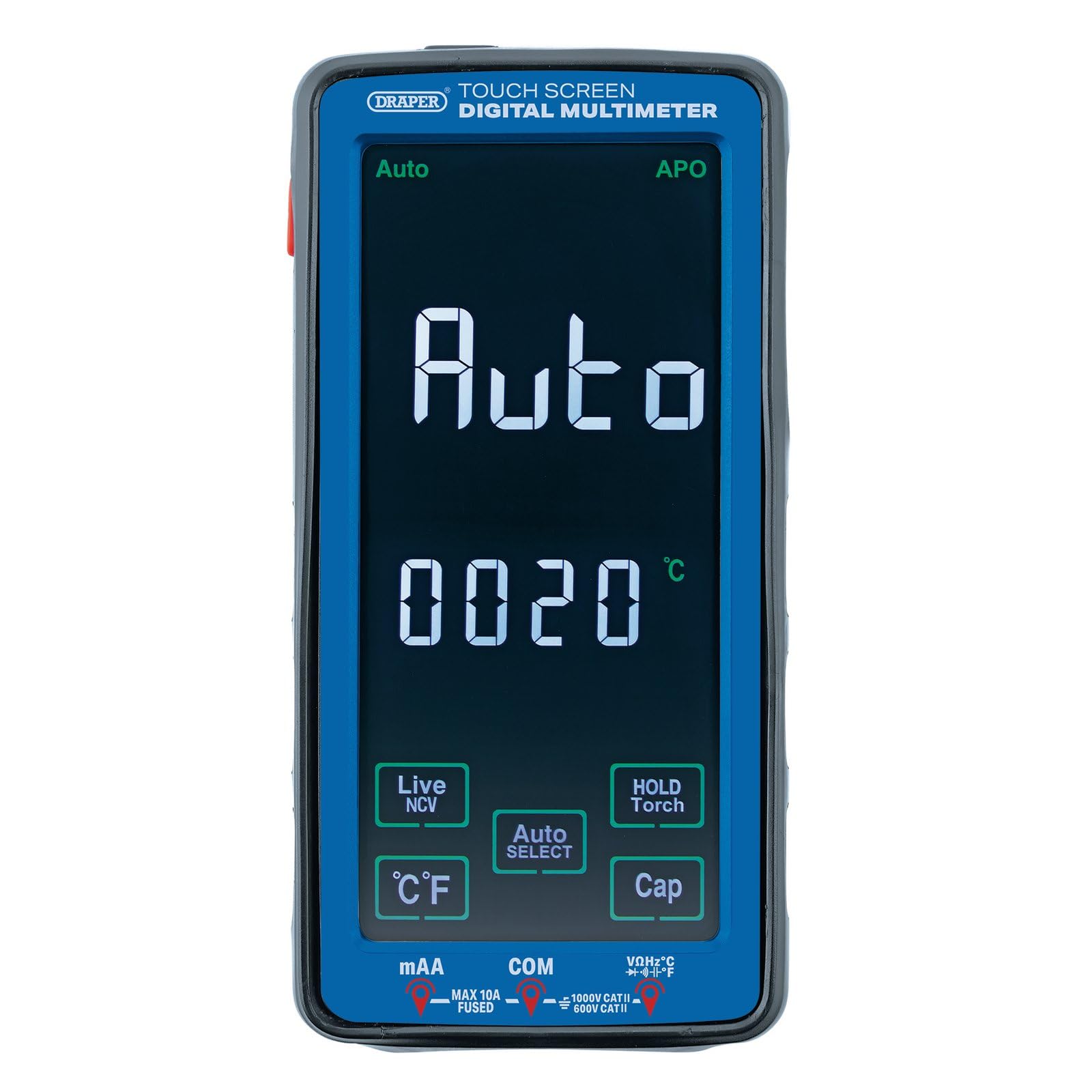 Draper LCD Large Touch Screen Digital Multimeter Tester, 16232, Auto Ranging AC/DC Voltage, Current, Resistance, Continuity - Image 2