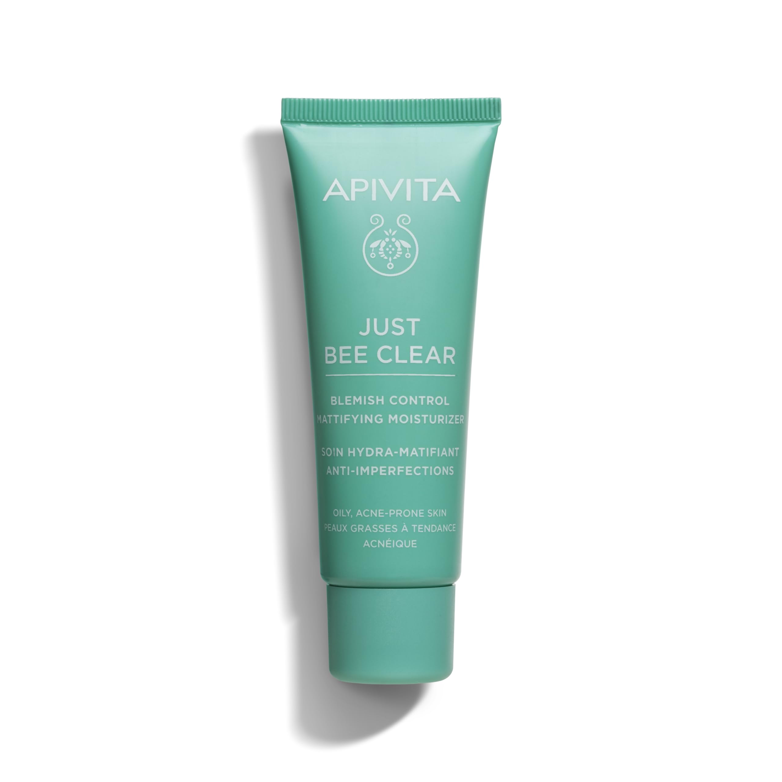 Apivita Just Bee Clear Blemish Control Mattifying Moisturizer For Oily Skin, Acne, Blemishes & Pimples 40ml - A Face Cream with Patented Propolis Amc & Plant Salicylic Acid that Leaves the Skin Matte