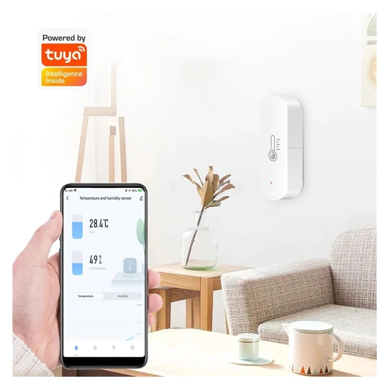 Tuya Smart WIFI Sensore Di Temperatura E Umidità Igrometro Interno Termometro Controllo Intelligente Della Vita Preciso E Di Facile Lettura(2PCS)