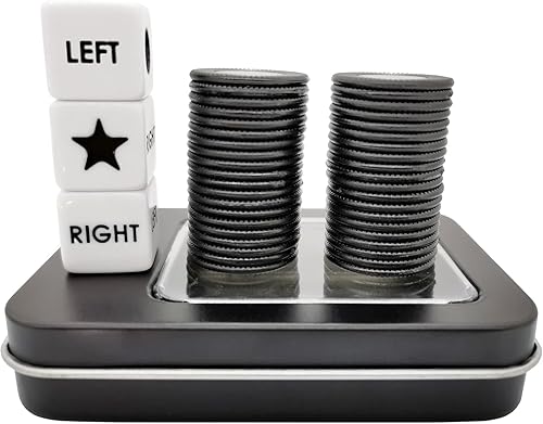 Vista 5 de Ahoper Juego de dados izquierdo y derecho central Prime con 3 dados + 40 fichas (rojo)