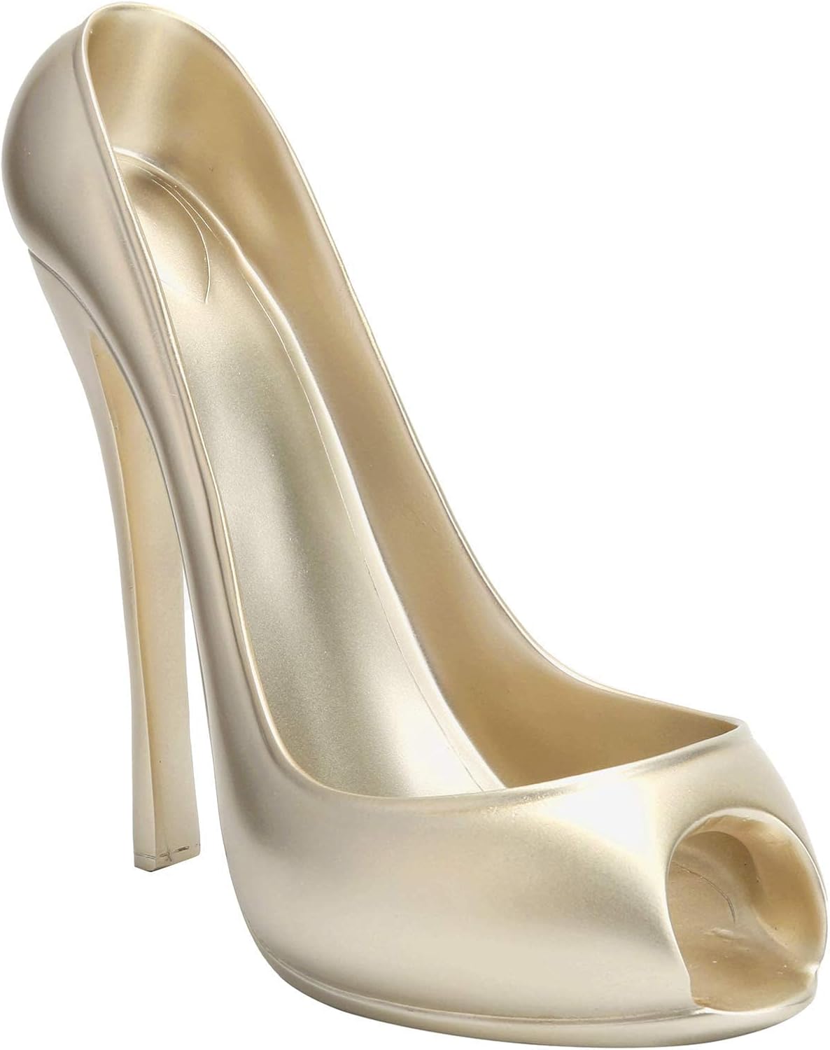 Cyrank High Heel Bottle Holder, High Heel Wine Bottle Holder Resin Wine Rack Funny Countertop Shoe Shape Wine Holder Stand Decor(Gold)