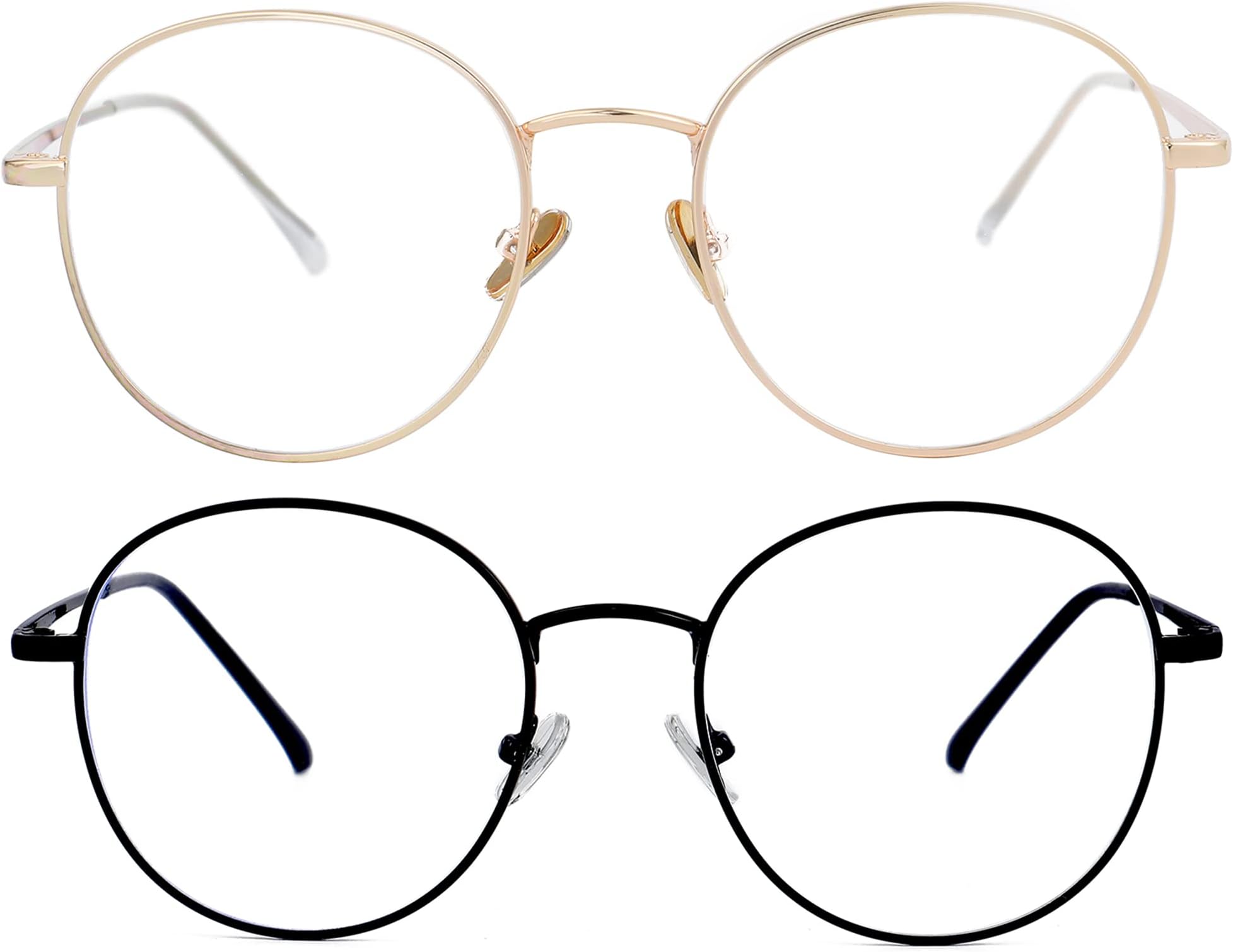 Kursan Clear Lens Aviator Glasses for Women Men Fashion Metal Frame Non-Prescription Eyeglasses