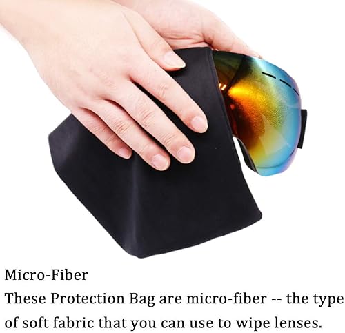 Miniatura 2 de Bolsa protectora para gafas de esquí, bolsas de protección para gafas de nieve, máscara de esquí, funda protectora de microfibra suave, 4 unidades