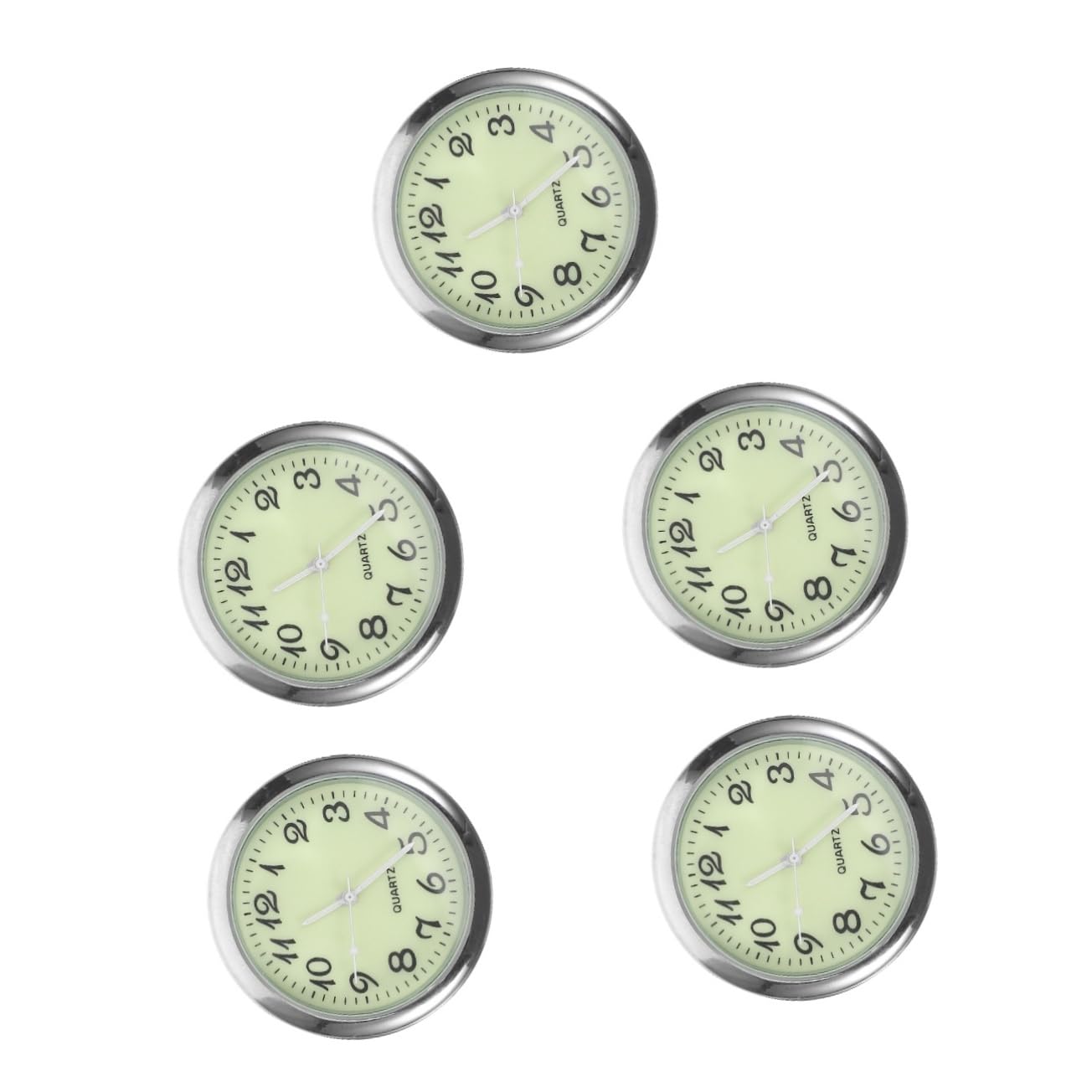 ULTECHNOVO 5piezas Reloj De Coche Digital Mini Luminoso De Función De Quartz Accesorio Práctico Para Interior De Vehículo