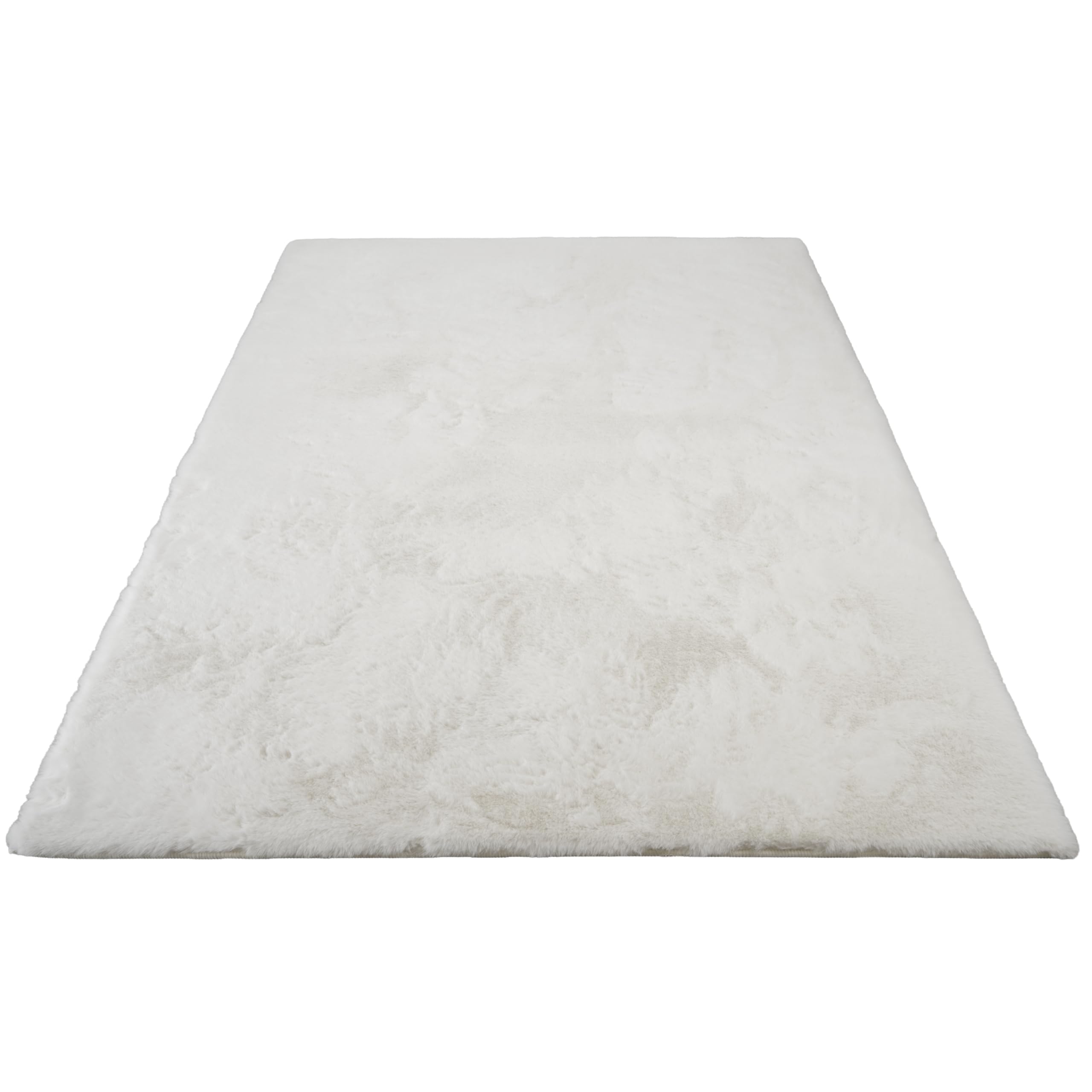 Cloud Fellteppich 80x150 Ivory weiß Creme Teppich Supersoft 39 mm Höhe Soft weich Hasenfell Imitat beige braun Wohnzimmerteppich Kinderzimmerteppich Küchenteppich Flurteppich