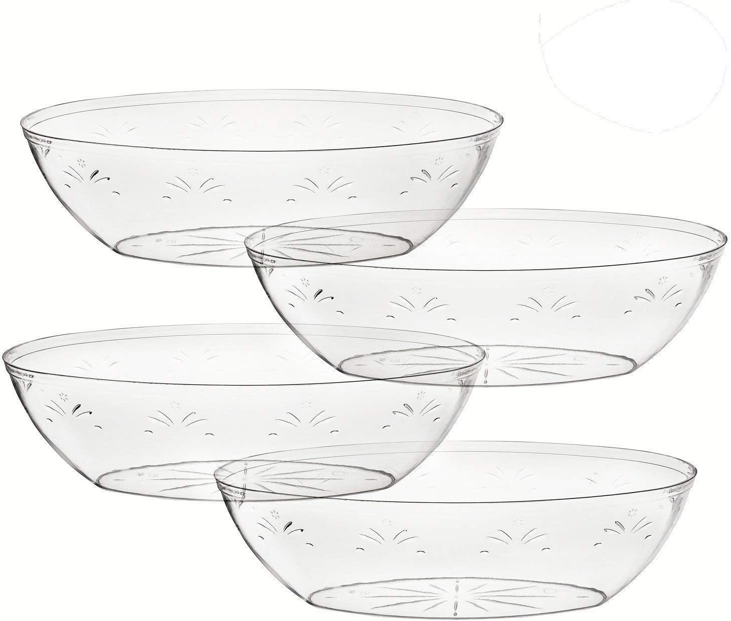 Oval Crystal Clear Plastic Serving Bowls, Salad, Snack, Disposable Bowls -64 Ounce – Perfect For Your Party or Event – and Durable Hard Plastic, Pack of 4. Oval Crystal Clear Plastic Serving Bowls, Salad, Snack, Disposable Bowls -64 Ounce – Perfect For Your Party or Event – and Durable Hard Plastic, Pack of 4.