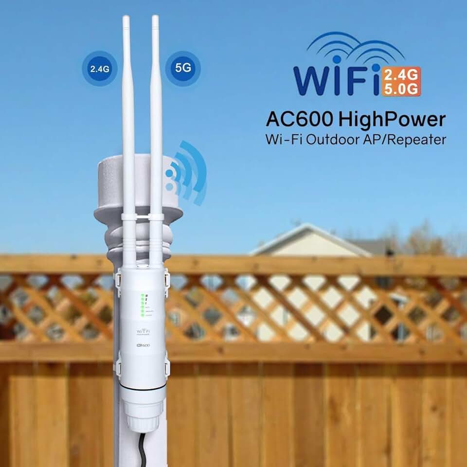WAVLINK AC600 Ponto de acesso Wi-Fi à prova de intempéries ao ar livre POE, Dual Band 2.4 + 5G 600Mbps Roteador sem fio/AP/Amplificador de sinal de Internet extensor de alcance Wi-Fi