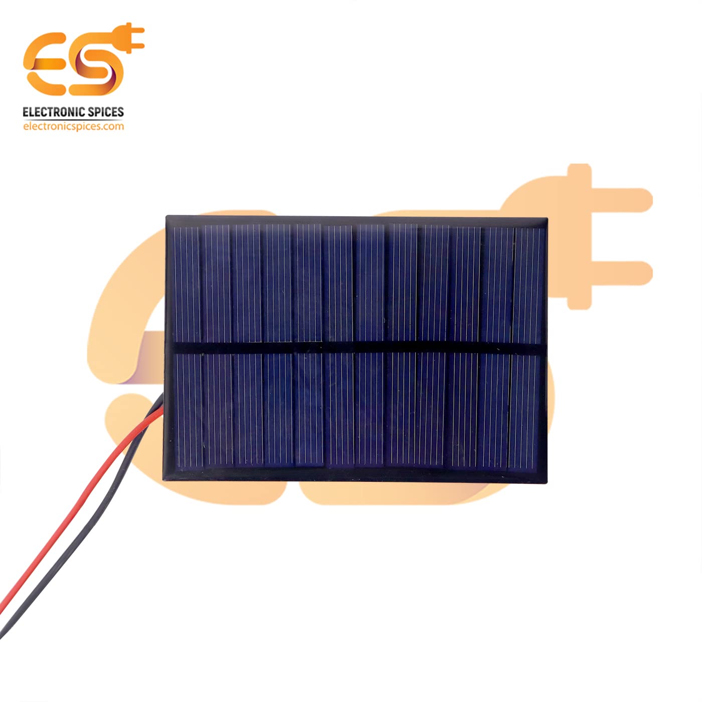 Electronic Spices 99mm X 69mm 6v 180mah Rectangle Shape Polycrystalline Mini Epoxy Solar Panels With Alligator Clip Pack of 1pcs - Image 3 thumbnail