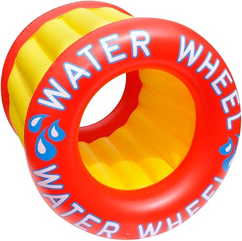 Flotador inflable de piscina con rueda de agua amarilla - 40"