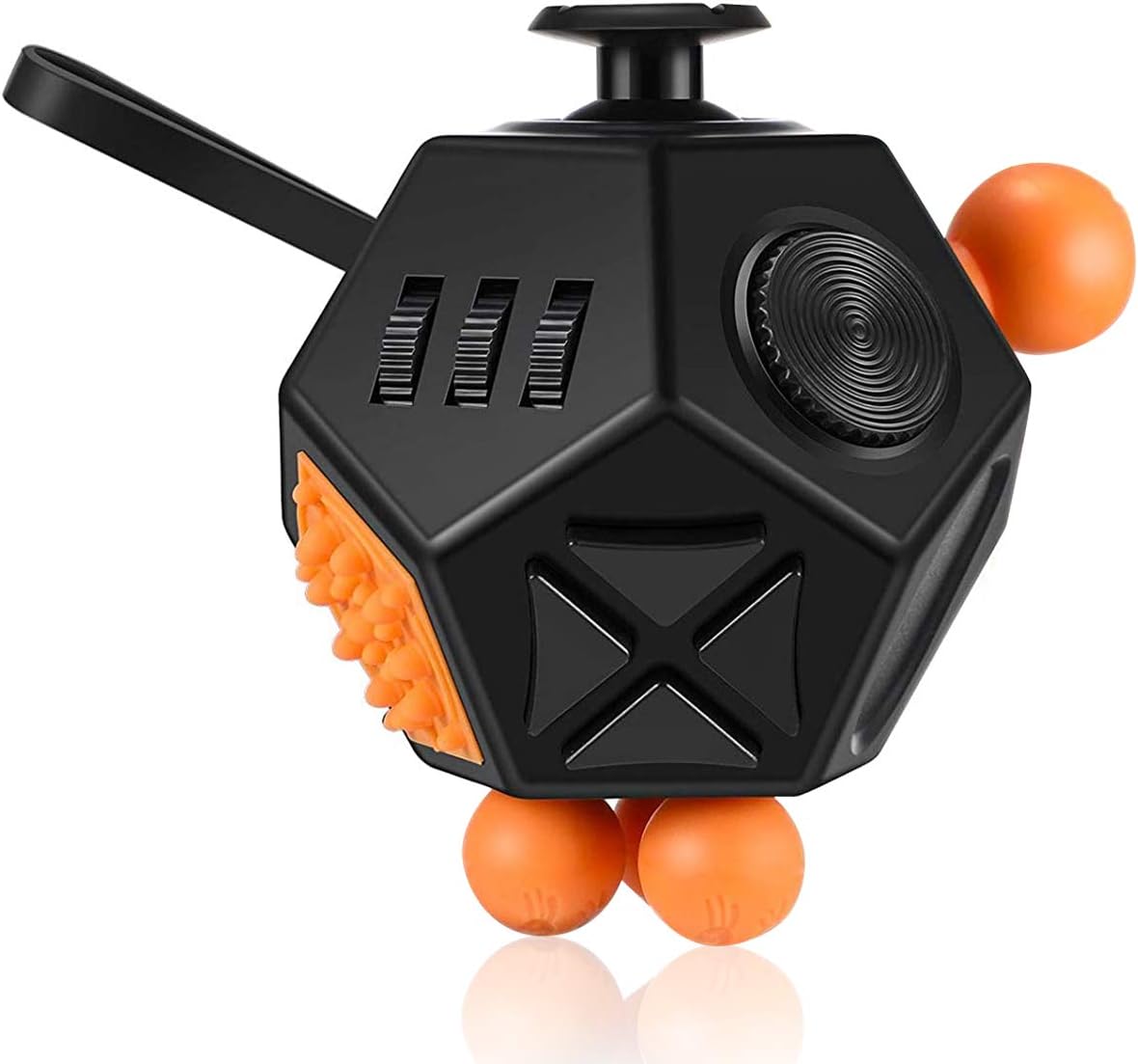 Fidget Toys,12 Sided Cube Dice Dodecagon Toys Relief Stress,Durable,Anxiety Depression Anti with ADD, ADHD, OCD, Autism (Black / A1)