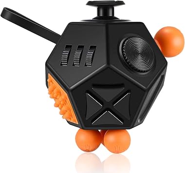 Fidget Toys,12 Sided Cube Dice Dodecagon Toys Relief Stress,Durable,Anxiety Depression Anti with ADD, ADHD, OCD, Autism Black / A1