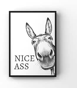 Amazon.com: HOLEILUCK Nice Ass Quote Funny Sign Canvas Painting Vintage