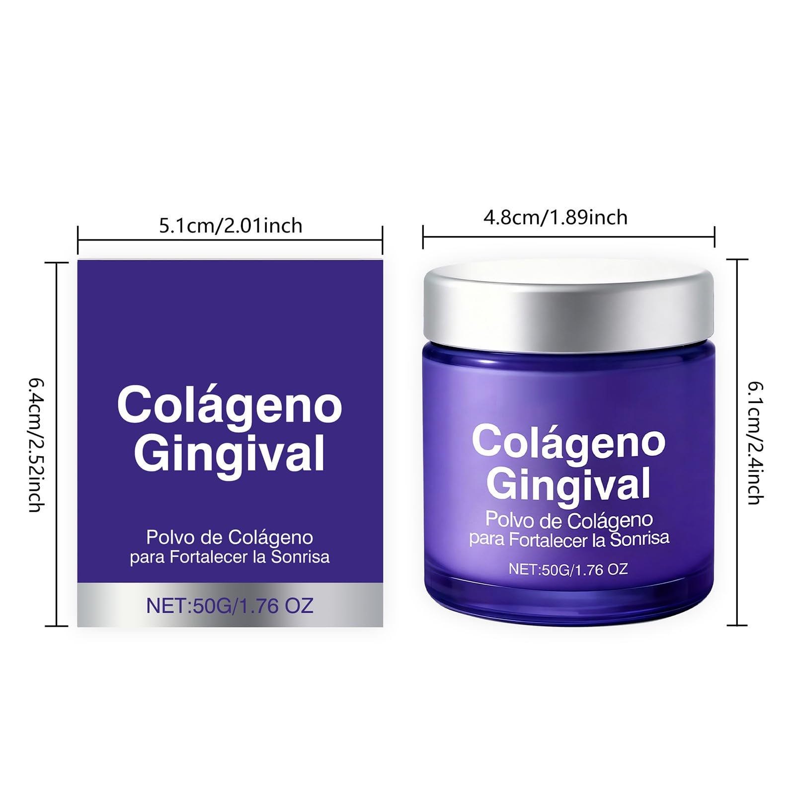 Colágeno Tooth en Polvo, Pasta Dental en Polvo con Colágeno e Hidroxiapatita, 50G, Cuidado de Encías, Protección del Esmalte y Limpieza Suave Diaria, Frescura y Limpieza Natural (2PC) — view 9