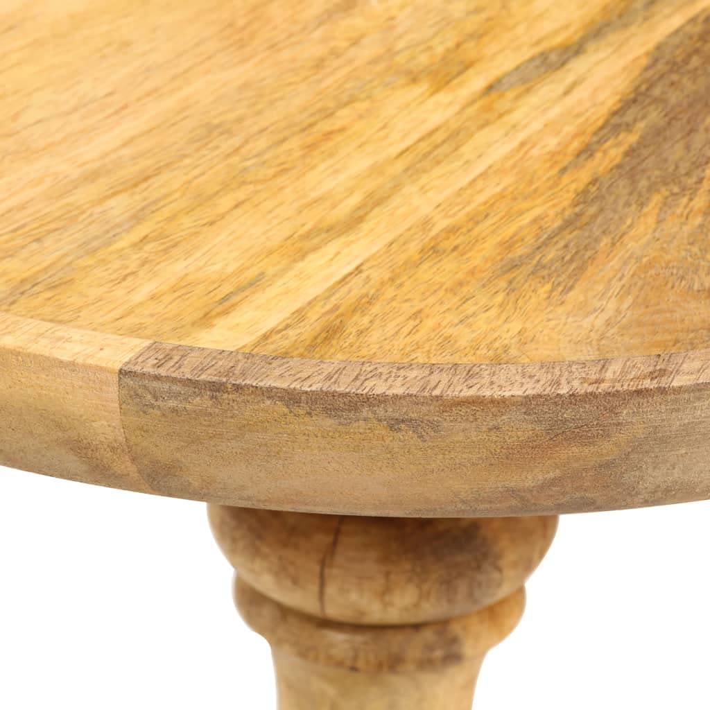 vidaXL Mesa Auxiliar Redonda sin Tratar Mesita Hogar Consola Comedor Muebles Salón Sala de Estar Cocina Decorativo Hogar Madera Maciza de Mango