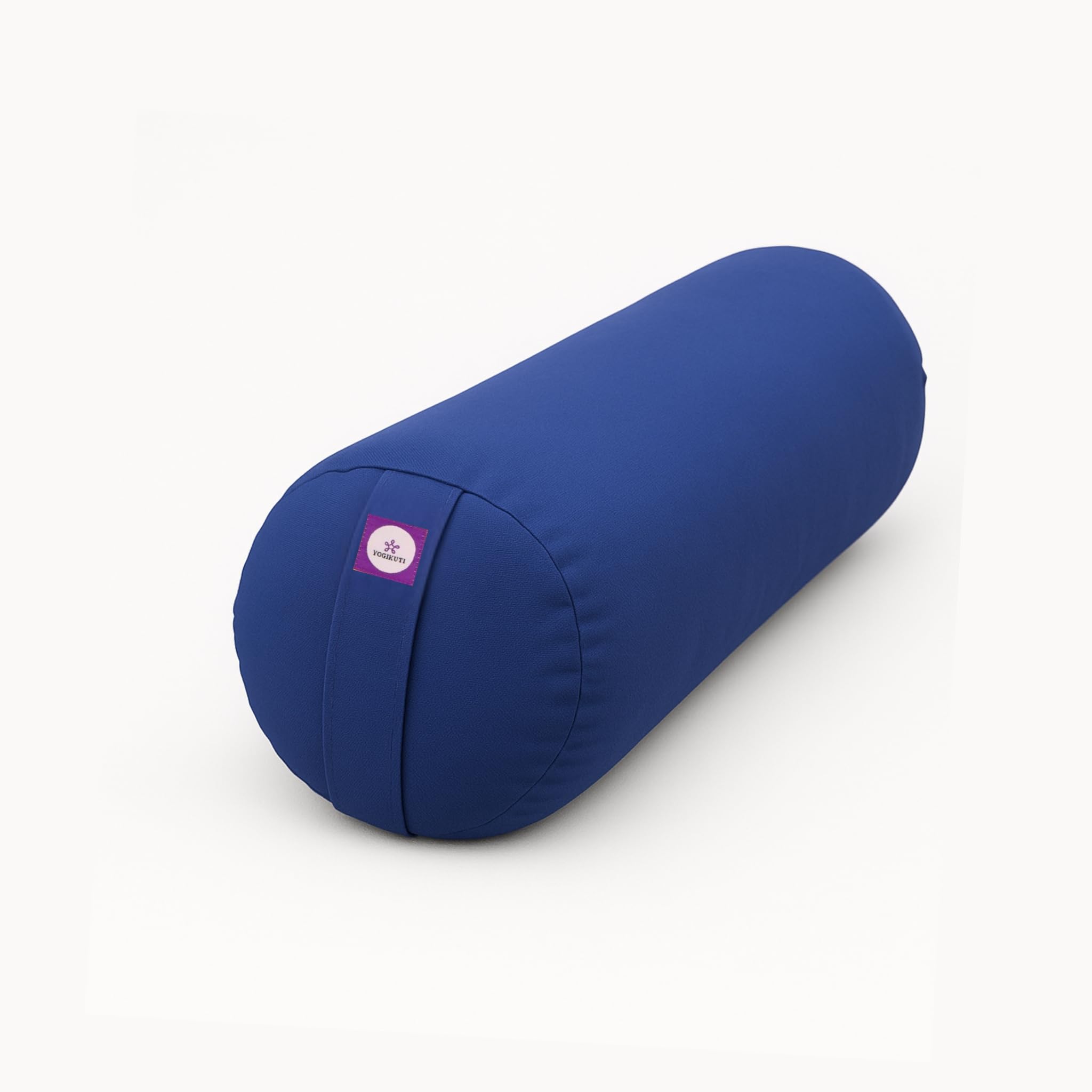 Yogikuti Iyengar Yoga Bolster for Restorative Yoga and Meditation – Lightweight Cotton Support Pillow with Handle for Easy Carry, Versatile for Pose Modification, Balance, Back Relief, and Relaxation (Blue, L 61cm x dia. 23cm)