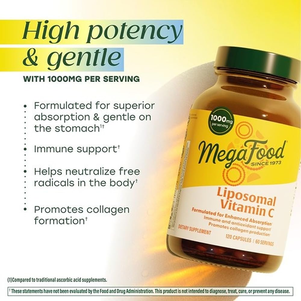 MegaFood Liposomal Vitamin C, Antioxidant & Immune Support, 120 Capsules — Amazon image 3