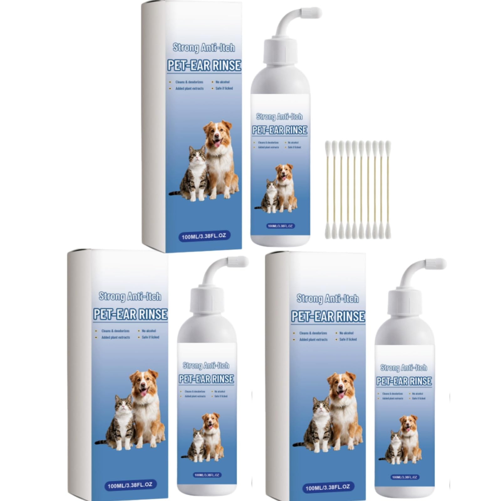 Nettoyant Auriculaire pour Animaux, Gouttes auriculaires pour animaux,