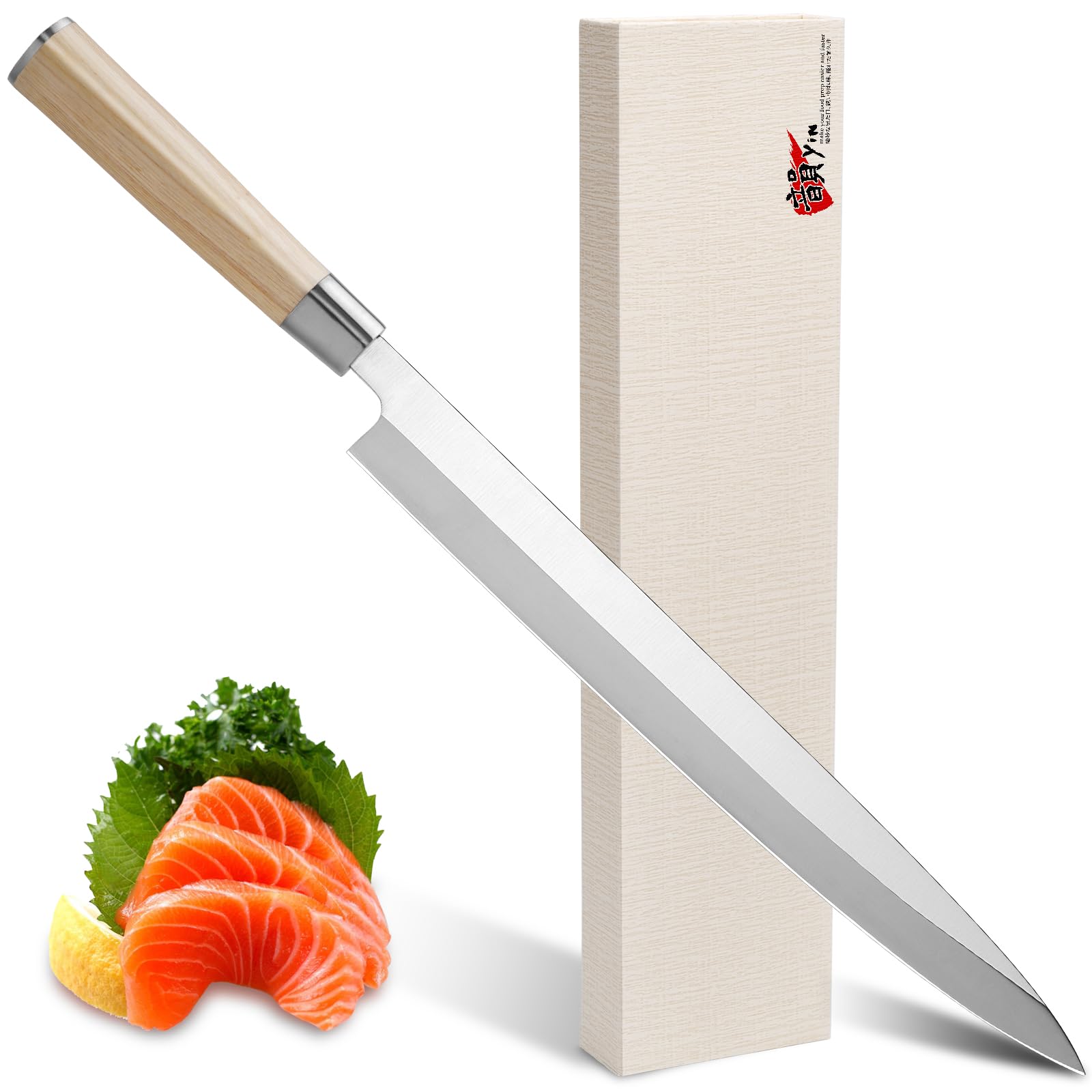 Amazon | 韻yin 刺身包丁 柳刃 300mm 片刃 ステンレス 魚さばき 柳葉