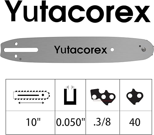 Miniatura 3 de 10inch Guide Bar and Chain Combo,Pole saw Replacement Accessories Fits SunJoe,Fits REMINGTON,Fits Greenworks 20362,Fits CRAFTSMAN,Fits MakitaFits