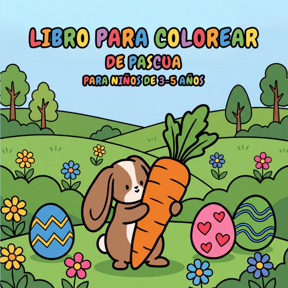 Libro para Colorear de Pascua para Niños de 3-5 Años: 50 Páginas para Niños y Adultos con Patrones Fáciles