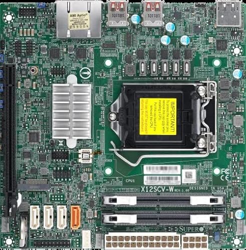 Supermicro マザーボード MBD-X12SCV-W、Mini ITX、Comet LakePCHW480E、LGA1200、PCIex16、D。