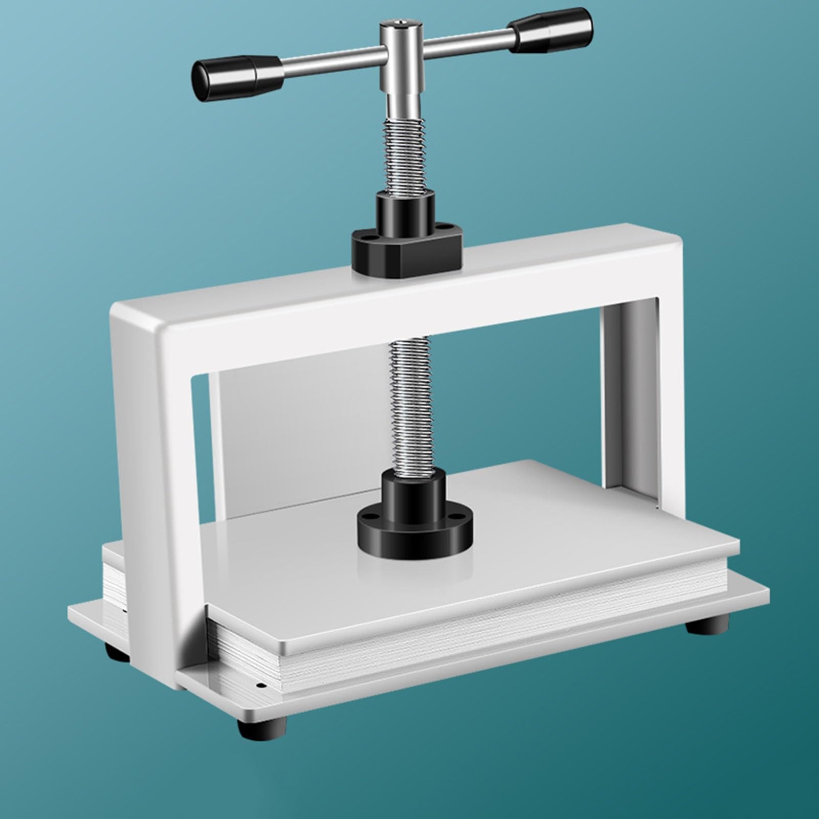 Macchina da stampa manuale professionale A4 per rilegatura Note Fattura da ufficio Telaio in acciaio 3306lbs/1500kg Pressione Durevole ed efficiente Macchina di pressatura