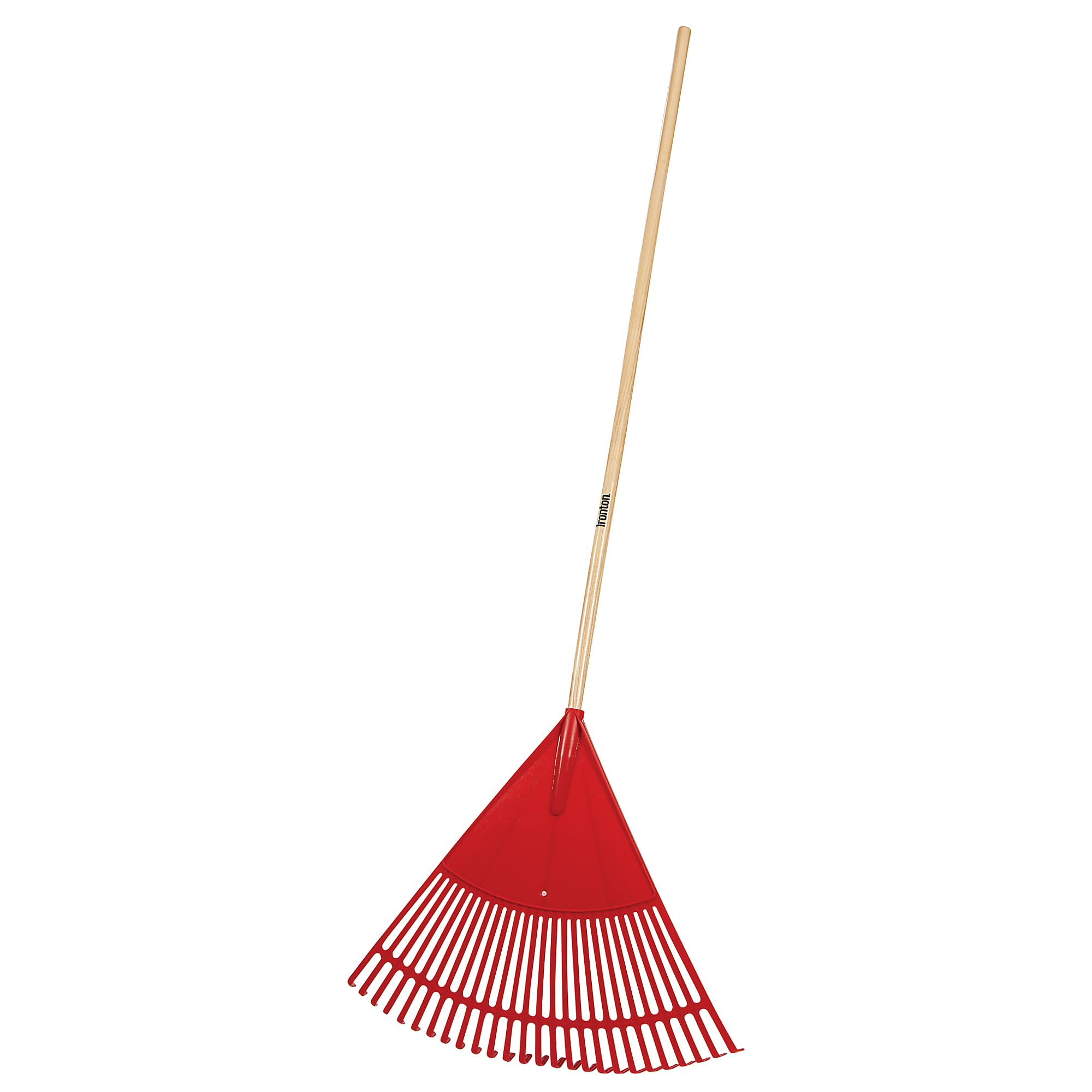 Ironton 26 Tine Poly Leaf Rake 48 in. w/Wood Handle