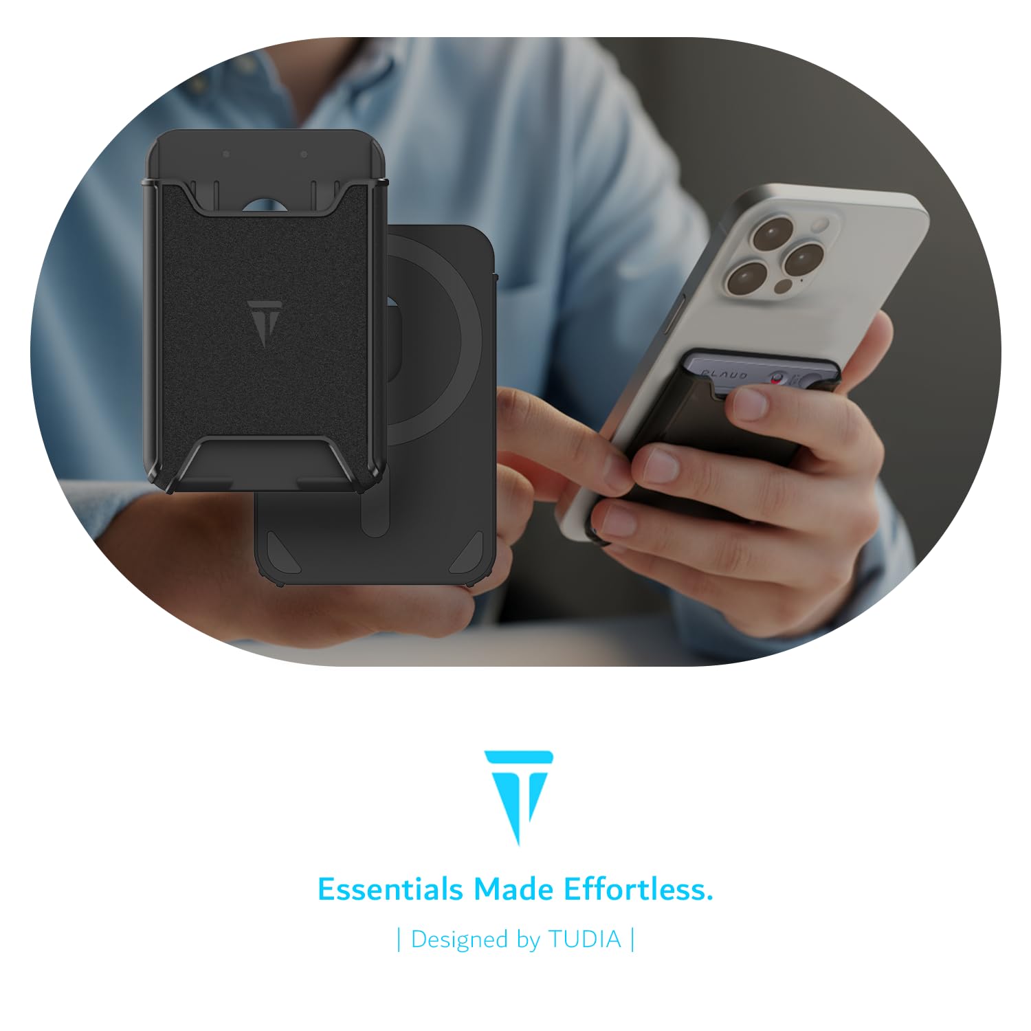 TUDIA Soporte magnético para grabadora de voz PLAUD Note AI, funda protectora delgada de policarbonato duro con fuerte fijación magnética (negro)
