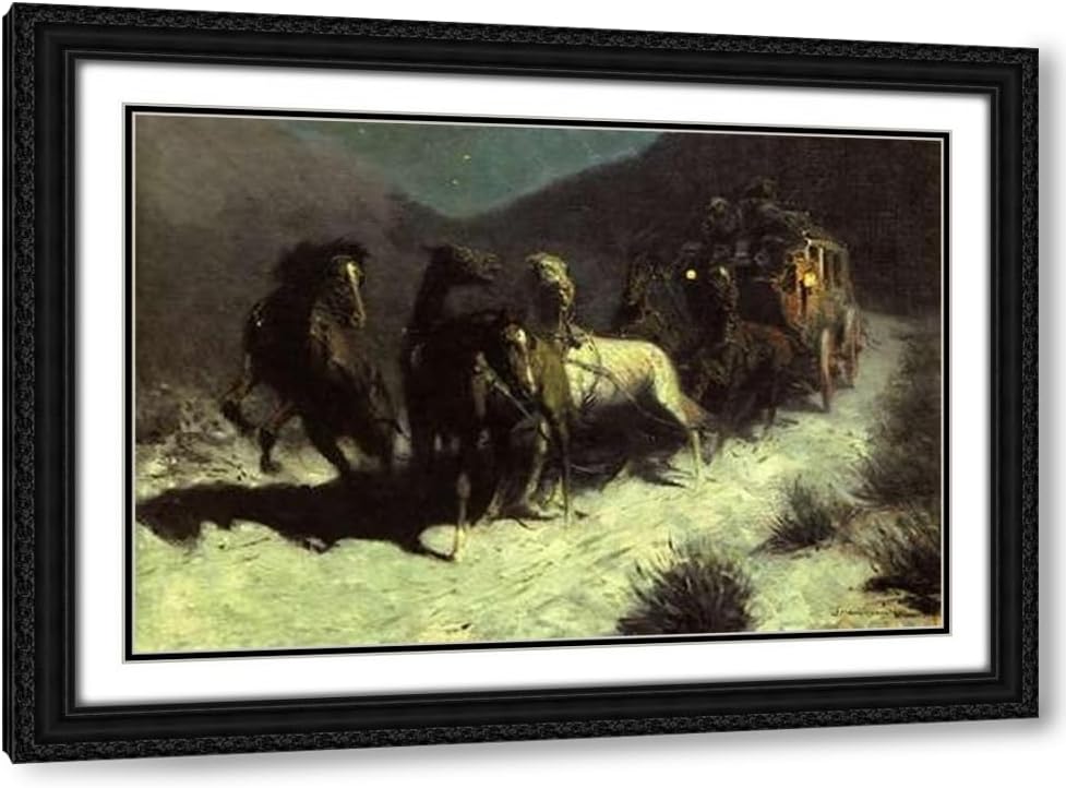 Remington, Frederic 24x16 Gallery Wrapped Stretched Canvas Art Titled: A Taint On The Wind