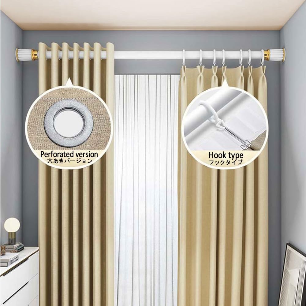 Tringle à rideaux réglable sans perçage pour fenêtres et douches, extensible de 39,4 cm à 500 cm, facile à installer, décoration d'intérieur polyvalente en jaune, parfaite pour n'importe quelle pièce
