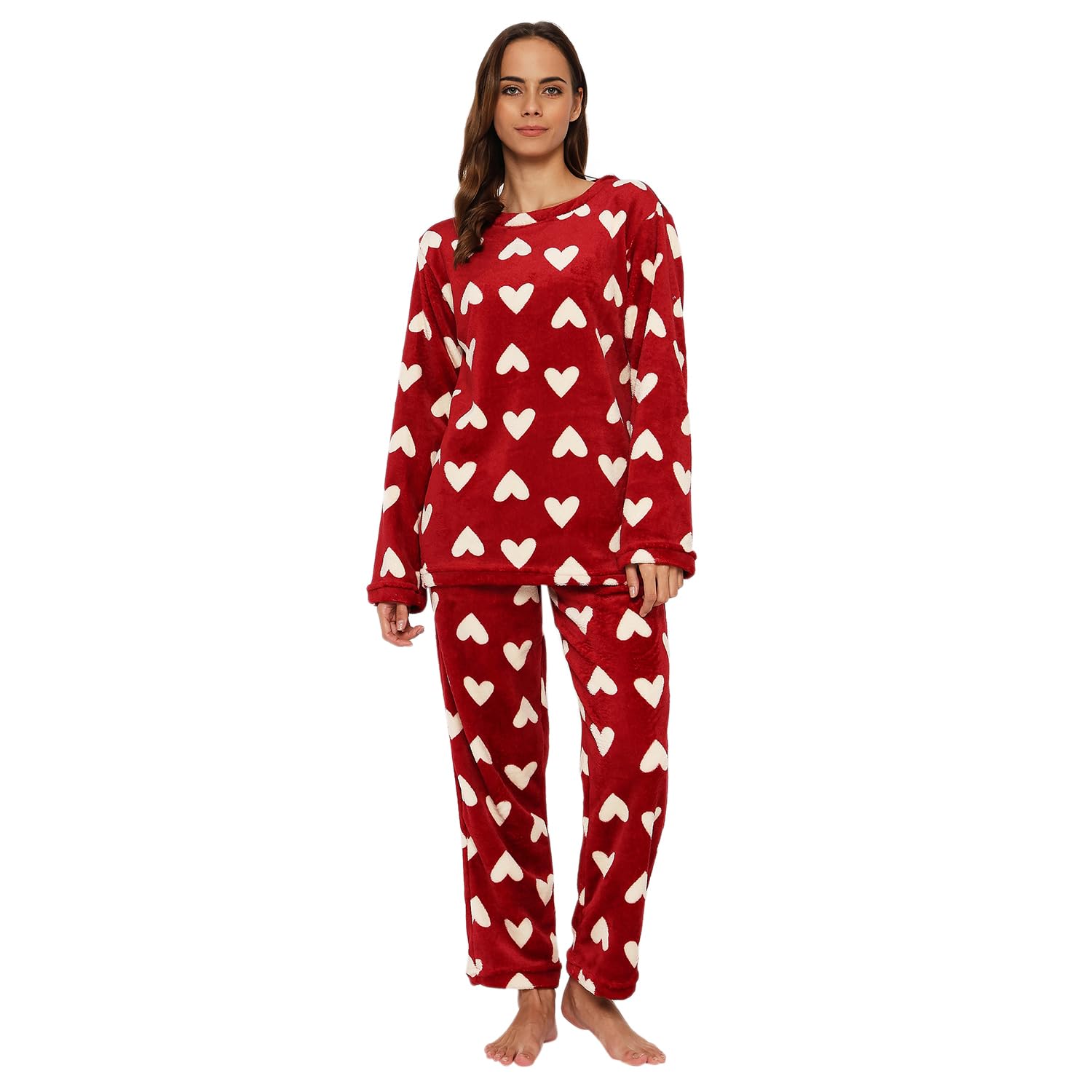 camey Women's Printed Full Sleeve Round Neck/V-Neck Top and Pajama Pants with Pockets-picture-58