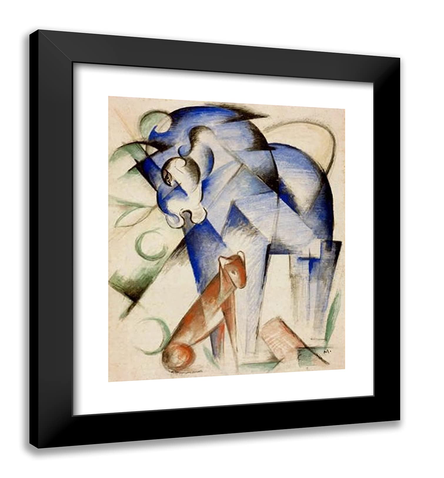 ArtDirect Marc, Franz 20x23 Black Modern Framed Art Print Titled: Horse and Dog