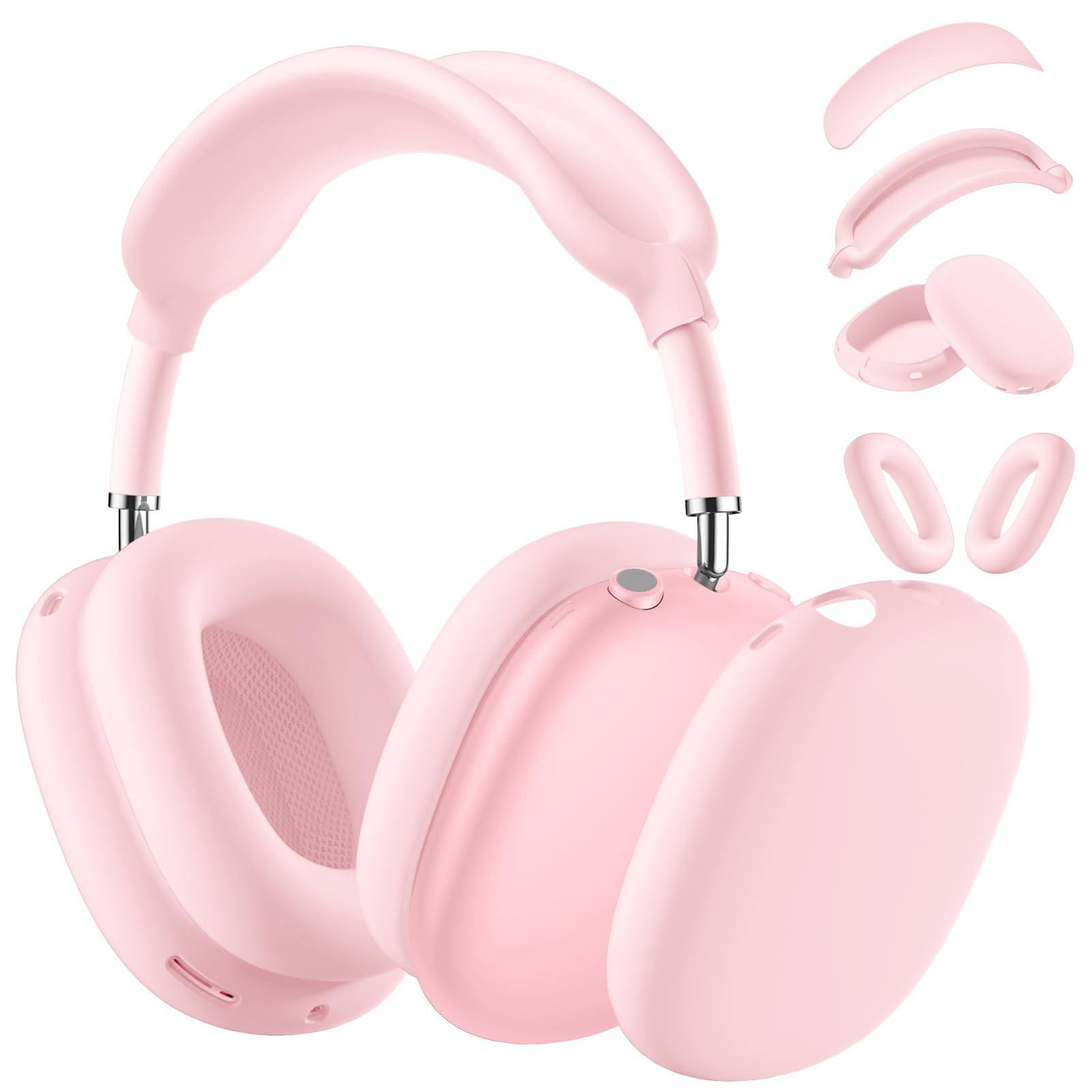 Lerobo for AirPods Max Case, Anti-Scratch Ear Pad & Headband Protector, Soft Silicone Skin for Apple AirPods Max 2024/2020 Accessories (Pink)