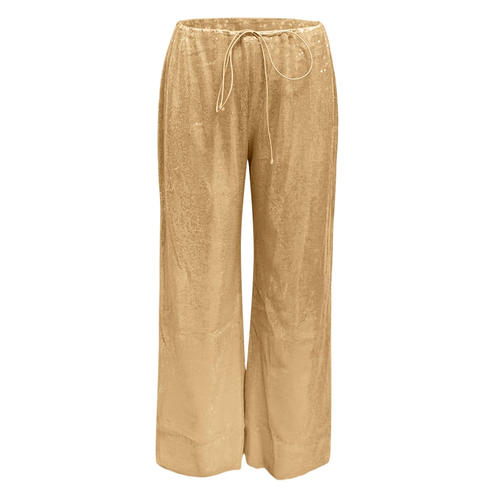 Paillettes Pantaloni Donna Zampa Extra Lunghi Culotte Larghi Casual Elegante con Pantaloncini Streetwear Completo Pantalone Brillantini vestibilità Comoda A
