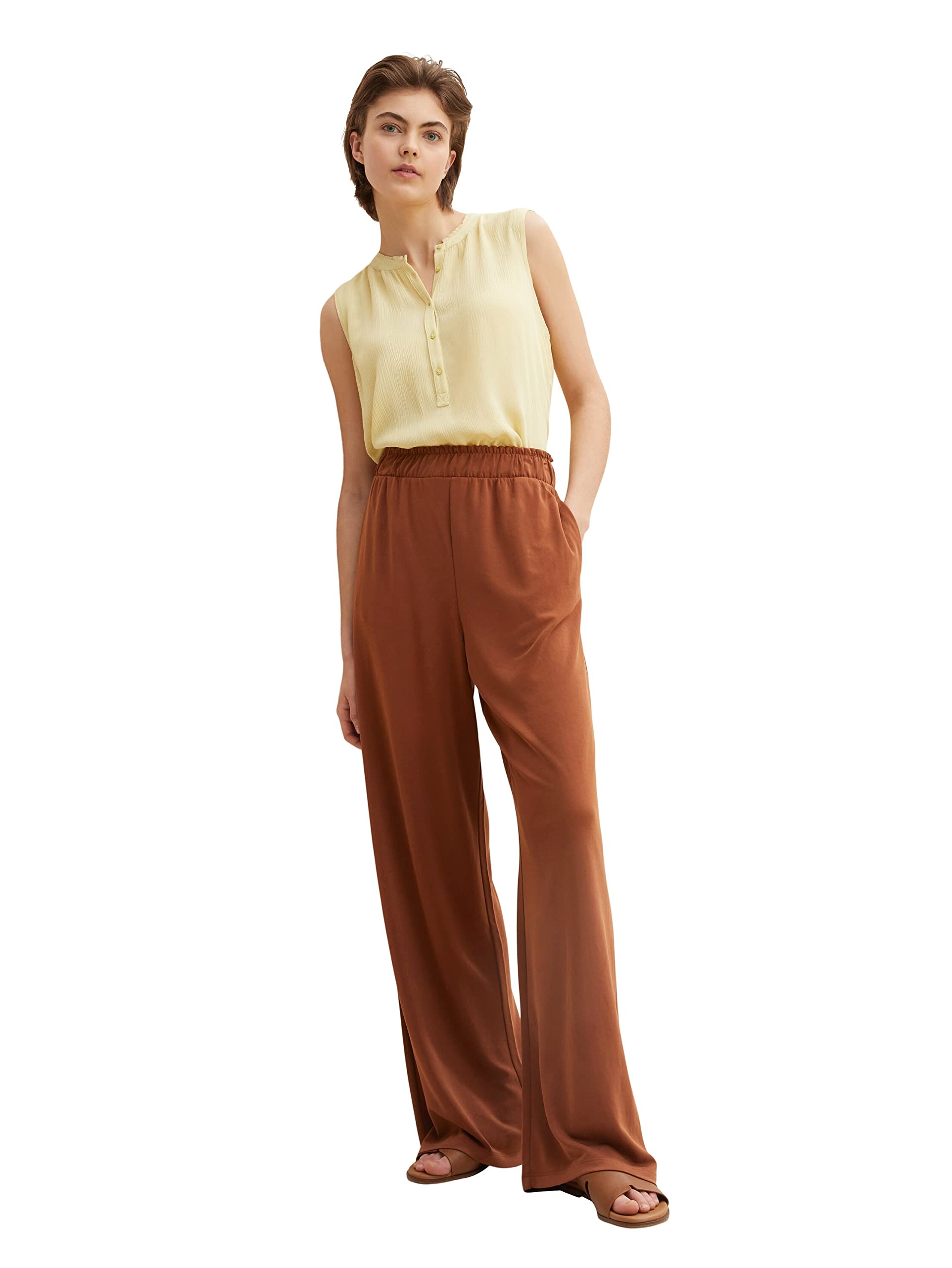 Tom Tailor Denim Women's 1031406 Palazzo Pants, 29566-Nut Brown, M
