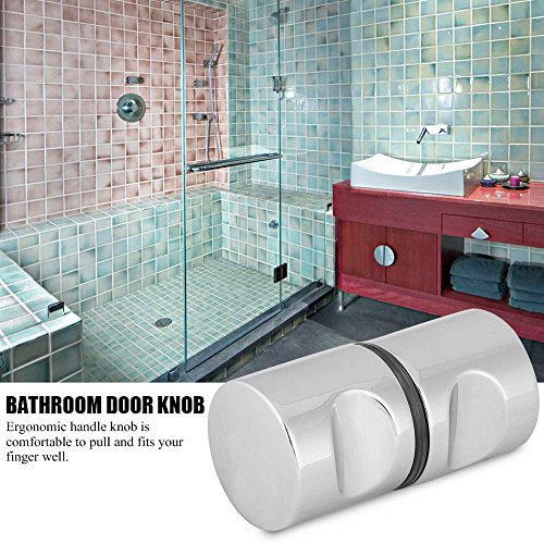 Nimoa Shower Door Knob, Aluminum Alloy Chrome-Plated Pull Handle Knob for Home Bathroom Shower Glass Door Hardware(#3) - Image 4