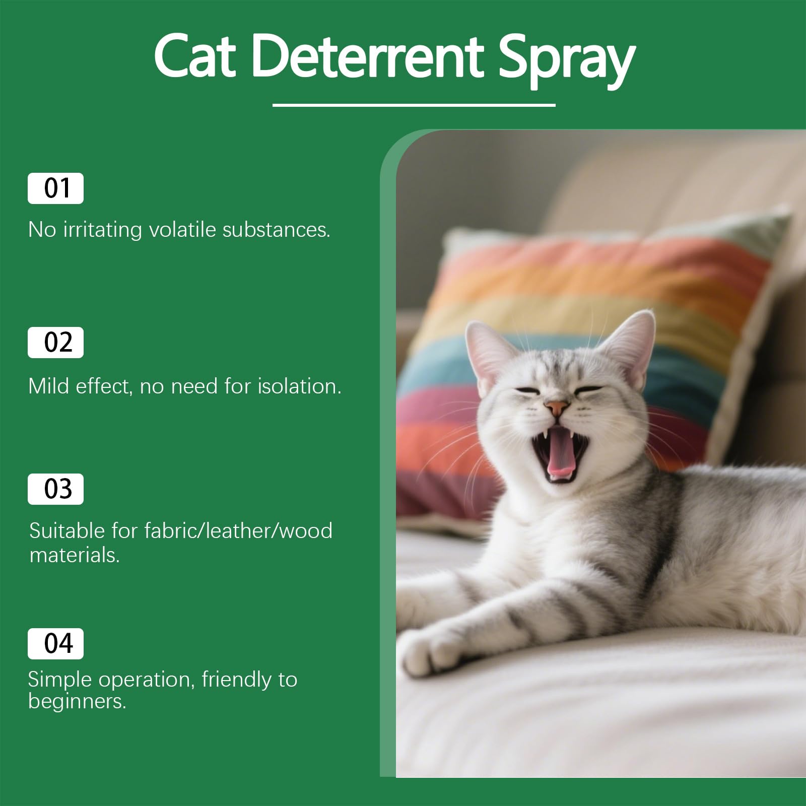 Spray Disuasivo para Gatos,Spray Antiarañazos Gatos,Corrección De Comportamiento De Mascotas,Protege Sofás y Mobiliario,100ML