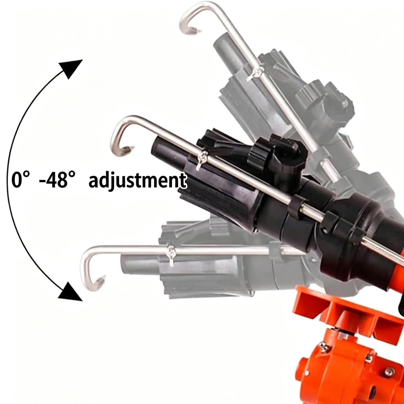 Pistola a turbina per agricoltura e frutteto, attrezzatura per irrigazione resistente, spruzzo a 360°, portata 25-55 m, ugello da 16-22 mm con manometro per irrigazione terreni agricoli