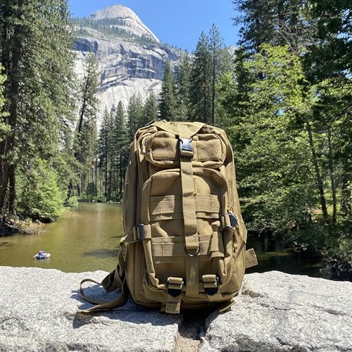 30L Tan Tactical Backpack - MOLLE Military Bug Out Bag, Small Survival Rucksack & EDC Daypack for Hunting, Hiking, Camping, Travel - Outdoor Gear for Men & Women - Image 6
